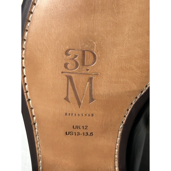 NEW! 3DM Lifestyle Black Calfskin Leather Loafer UK 12 US 13-13.5 Men Dress Shoe